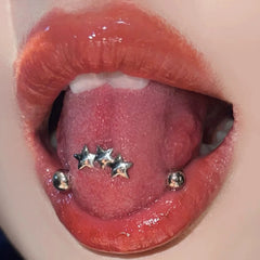 Stars Ball Flexible 14G Nipple Tongue Ring