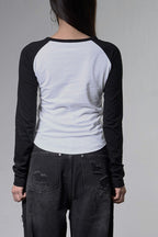 Contrast Raglan Vertical Graphic Sweatshirt