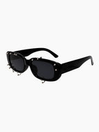 Transparent Square Studded Punk Glasses