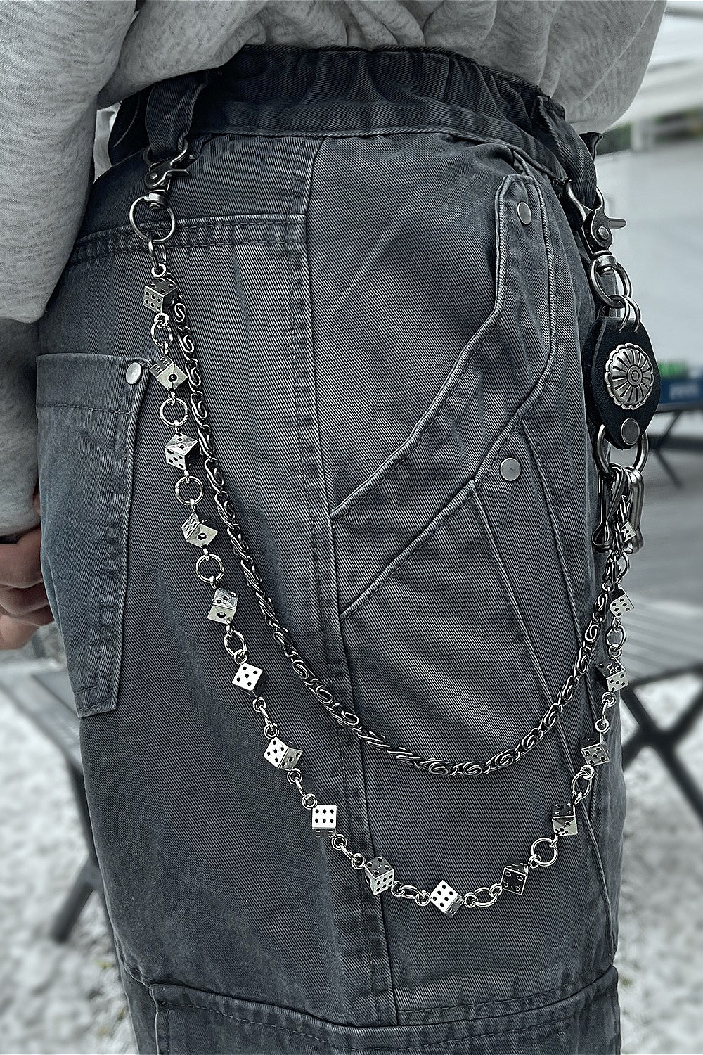 Punk Metal Dice Waist Chain