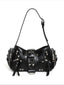 Y2K Waxed Leather Crossbody Bag