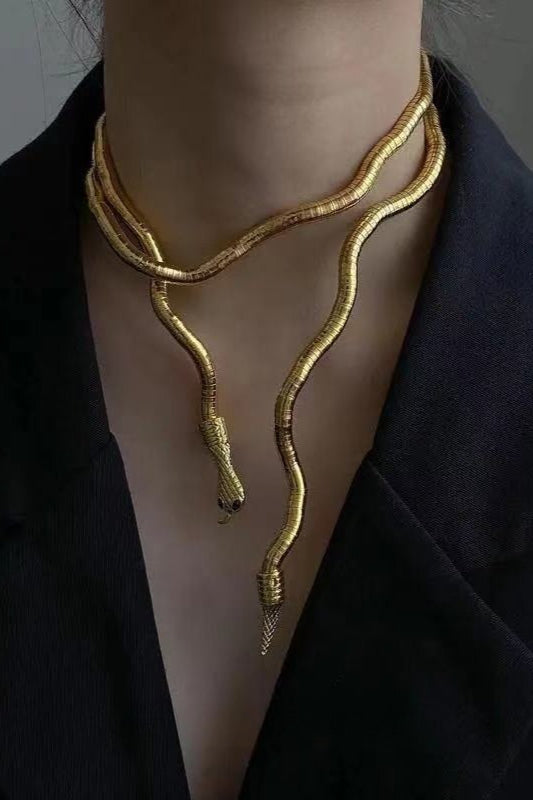 Niche Snake Bone Shape Choker Necklace