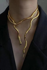 Niche Snake Bone Shape Choker Necklace
