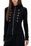 Metal Button Braided Zip Cardigans