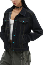Contrast Stitch Pocket Denim Jackets