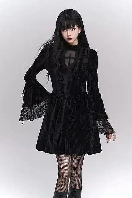 Gothic Flare Sleeve Halloween Dress Secondary image