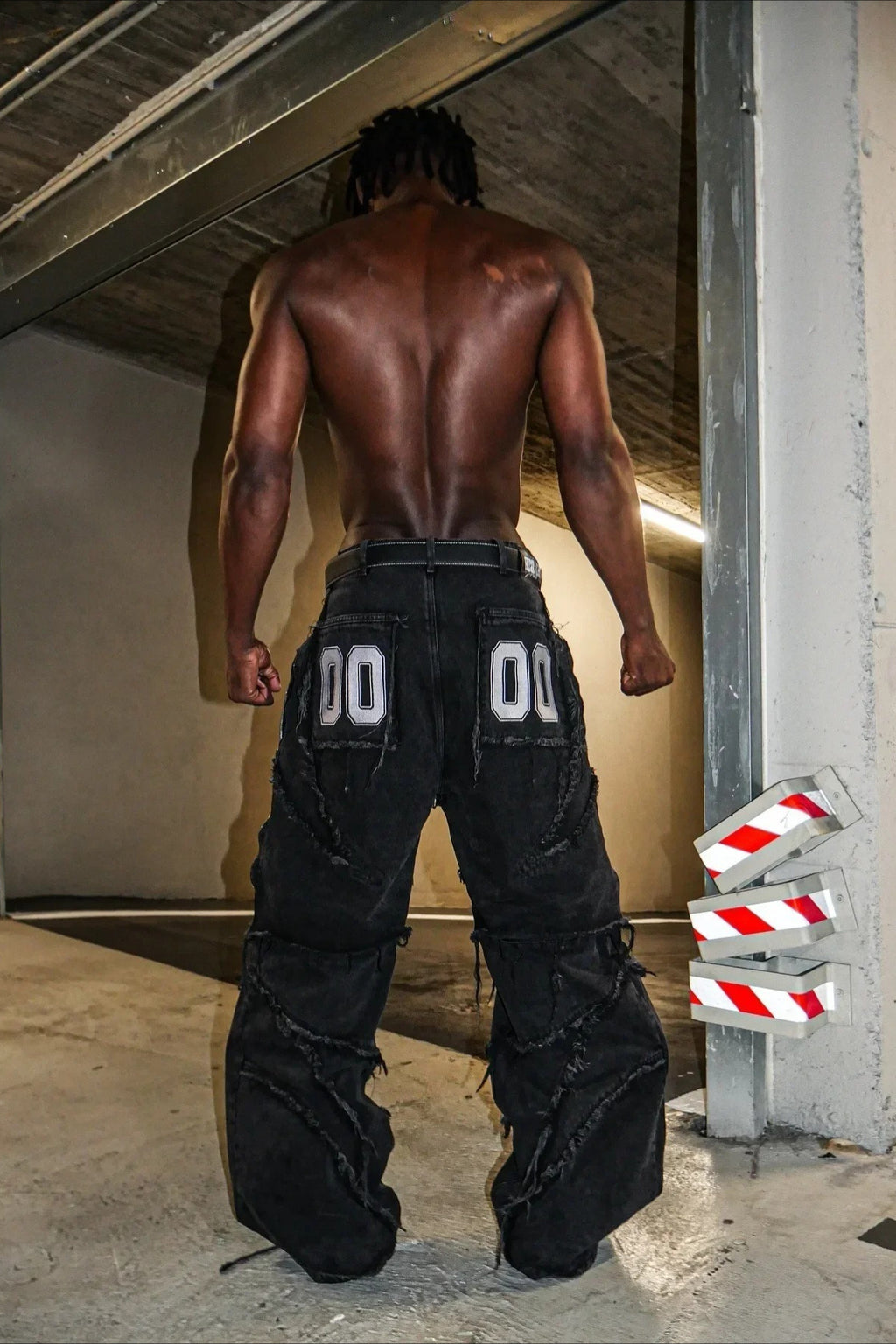Zip Off Patchwork Wide Leg Cargo Jeans