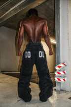 Zip Off Patchwork Wide Leg Cargo Jeans