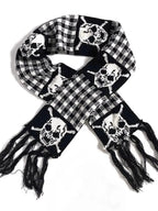 Punk Y2K Skull Thick Knit Scarf