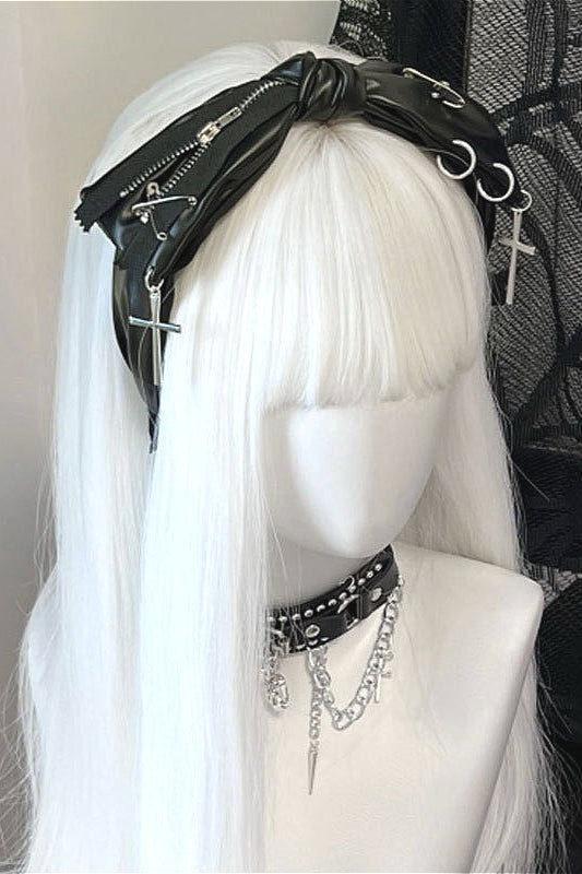 Dark Punk Bow Headband Hair Accs