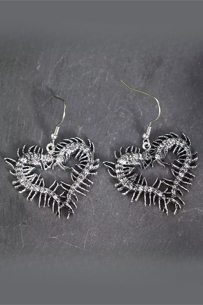 Punk Centipede Metal Earrings