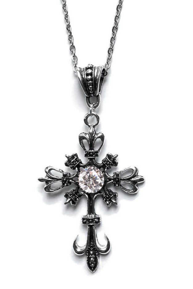 Elegant Crystal Cross Pendant Necklace Secondary image
