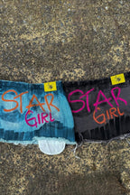 Graffiti Washed Denim Mini Skirt
