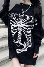 Goth Skull Print Harajuku Pullover Sweater