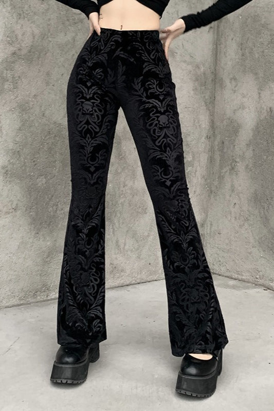 Floral Jacquard Velvet Flare Pants Main image