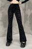 Floral Jacquard Velvet Flare Pants
