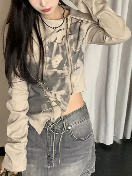 Long Sleeve Cotton Slim Fit Casual Crop Top