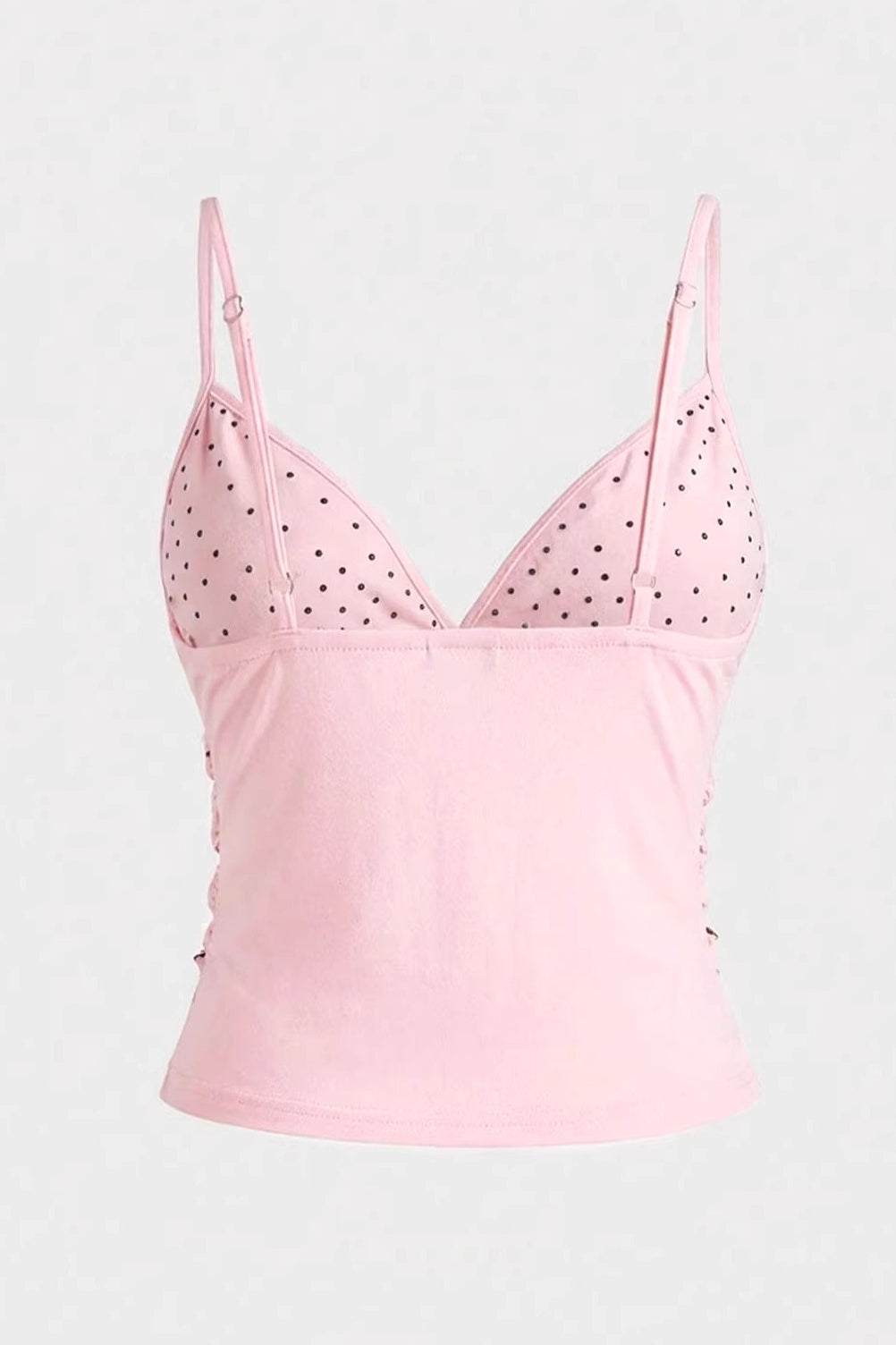 Y2K Pink Silver Contrast Rivet Camis