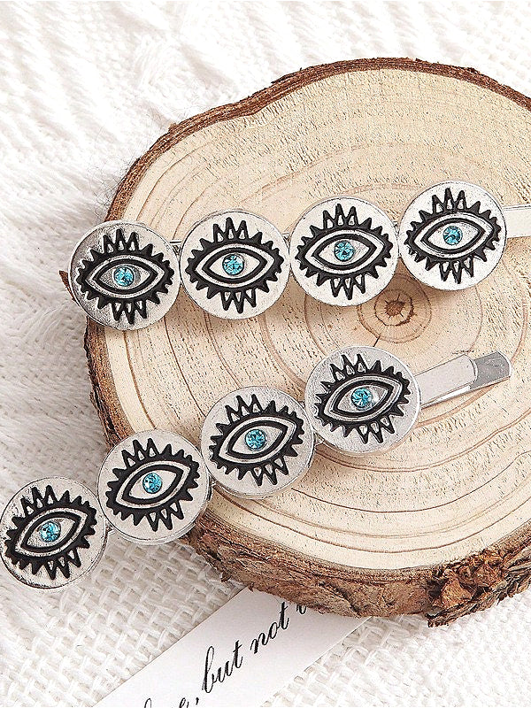 Gothic Evil Eye Rhinestone Hair Accs Secondary image