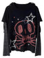 Spicy Punk Layered Loose Long Sleeve Knit Top