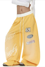 Graffiti Print Wide Leg Pants
