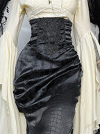 Gothic Halter Cross Backless Skirt