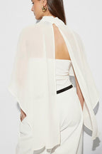 Fitted Bandeau Top with Chiffon Shawl