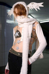 Multifunctional Gothic Punk Fleece Hat Scarf