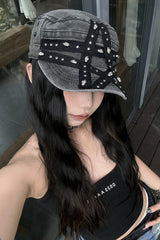 Rivet Star Punk Denim Baseball Hat