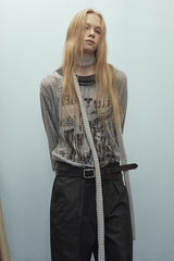 Loose Graffiti Print Unisex Knit Top