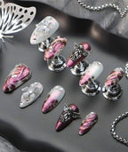 3D Embossed Angel Gothic Press On Nails