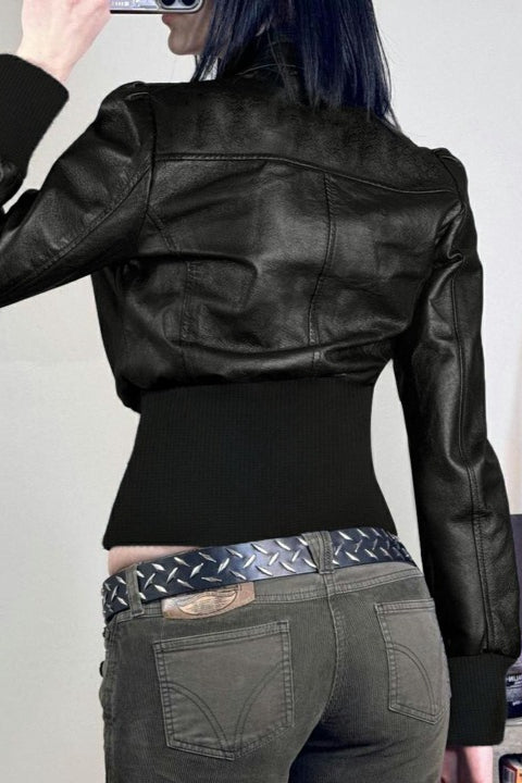 Stand Collar Fitted Zip Jackets