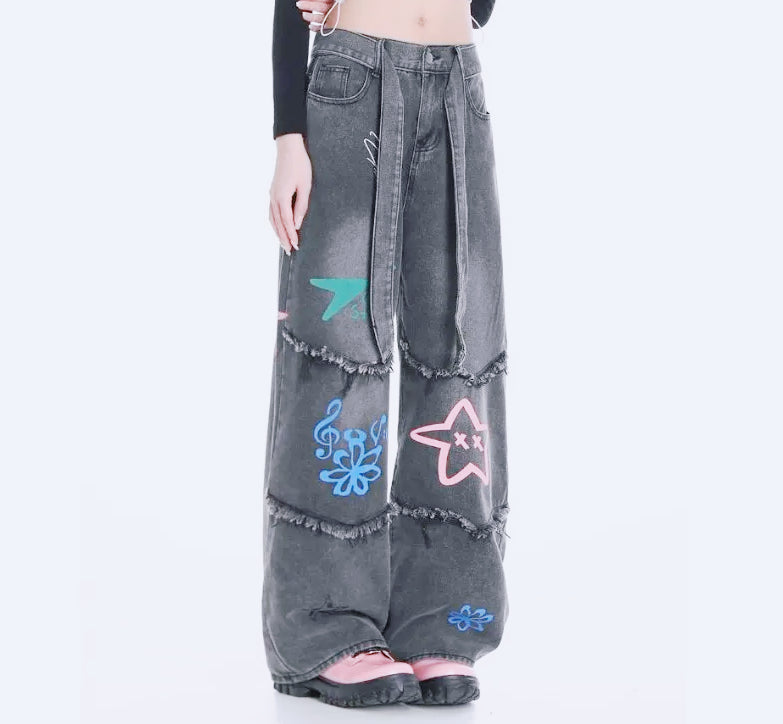 High Waist Gothic Tassels Denim Pant Secondary image