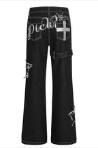 Star Patch High Waist Bootcut Pants