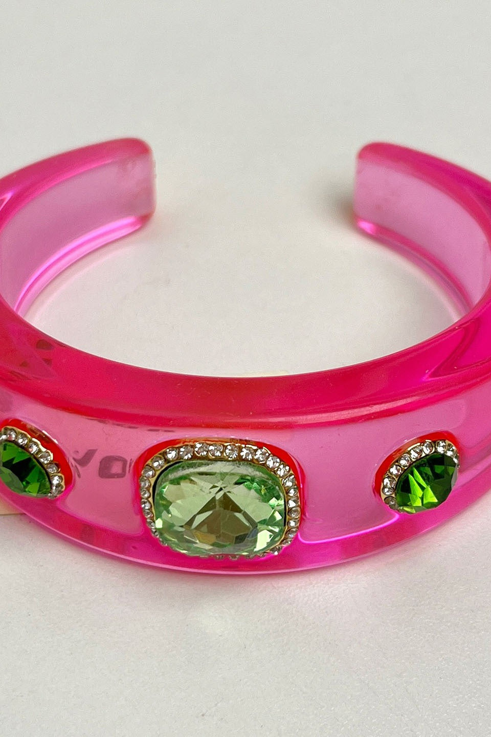 Rhinestone Resin Round Open Bracelet