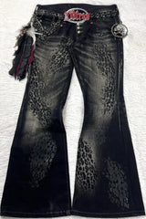 Y2K Gothic Low-Rise Flare Pants