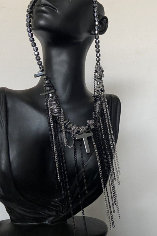 Punk Heavy Chain Tassel Necklace