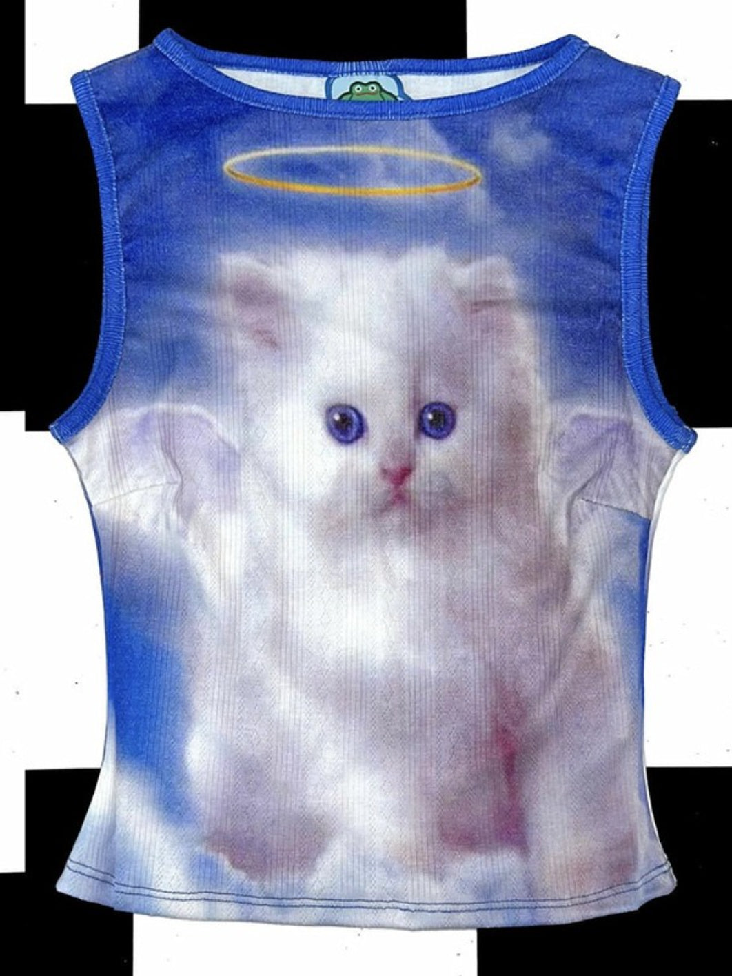 Y2K Red Plaid Cat Print Tank Top Secondary image