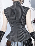 Retro Gothic Striped Tank Top