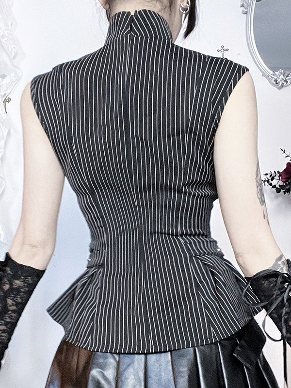 Retro Gothic Striped Tank Top