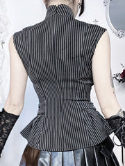 Retro Gothic Striped Tank Top