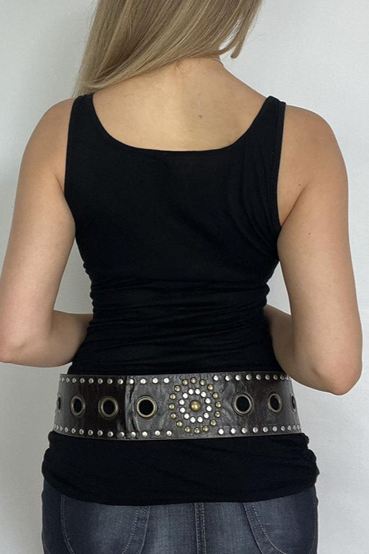Ornate Scroll Graphic Scoop Tank Top Secondary image