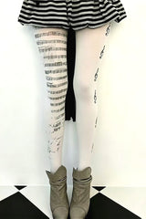 Street Piano Note Print Socks