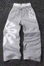 Letter Graphic Drawstring Wide Leg Sweatpants