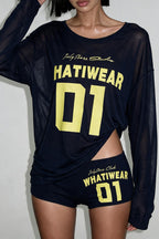 Letter Number Graphic Shorts Sets