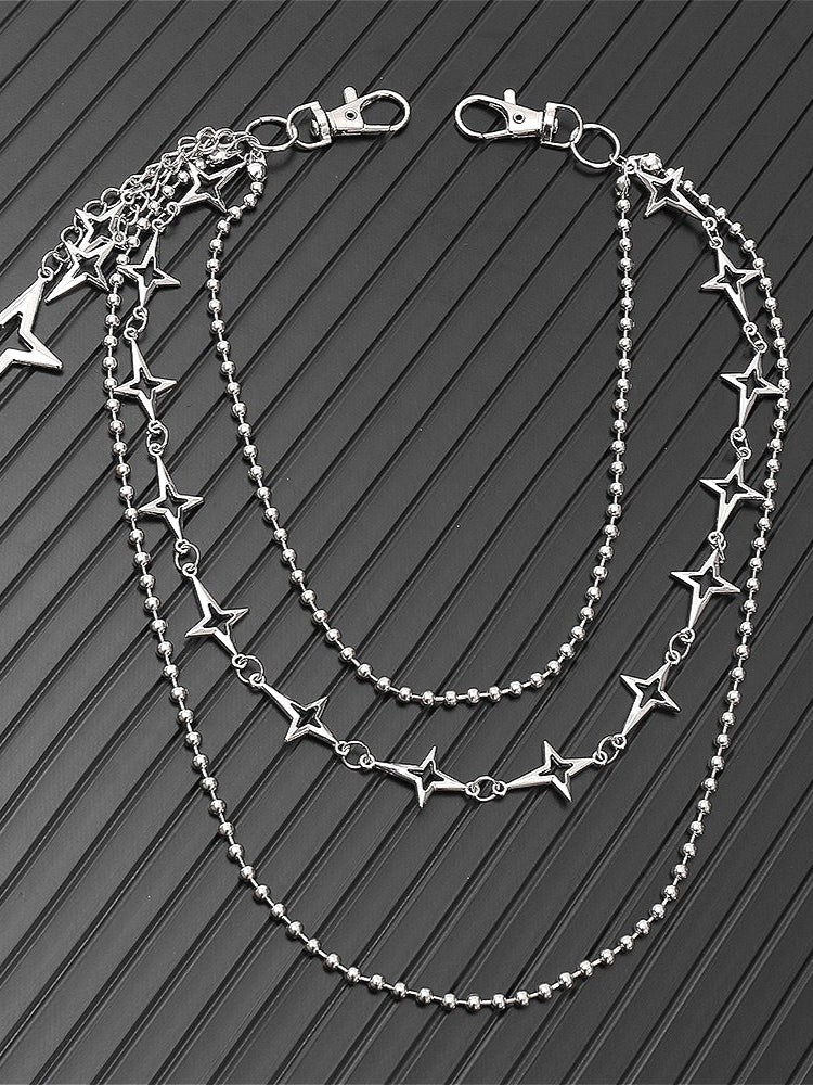 Rock Four-Pointed Star Waist Chain