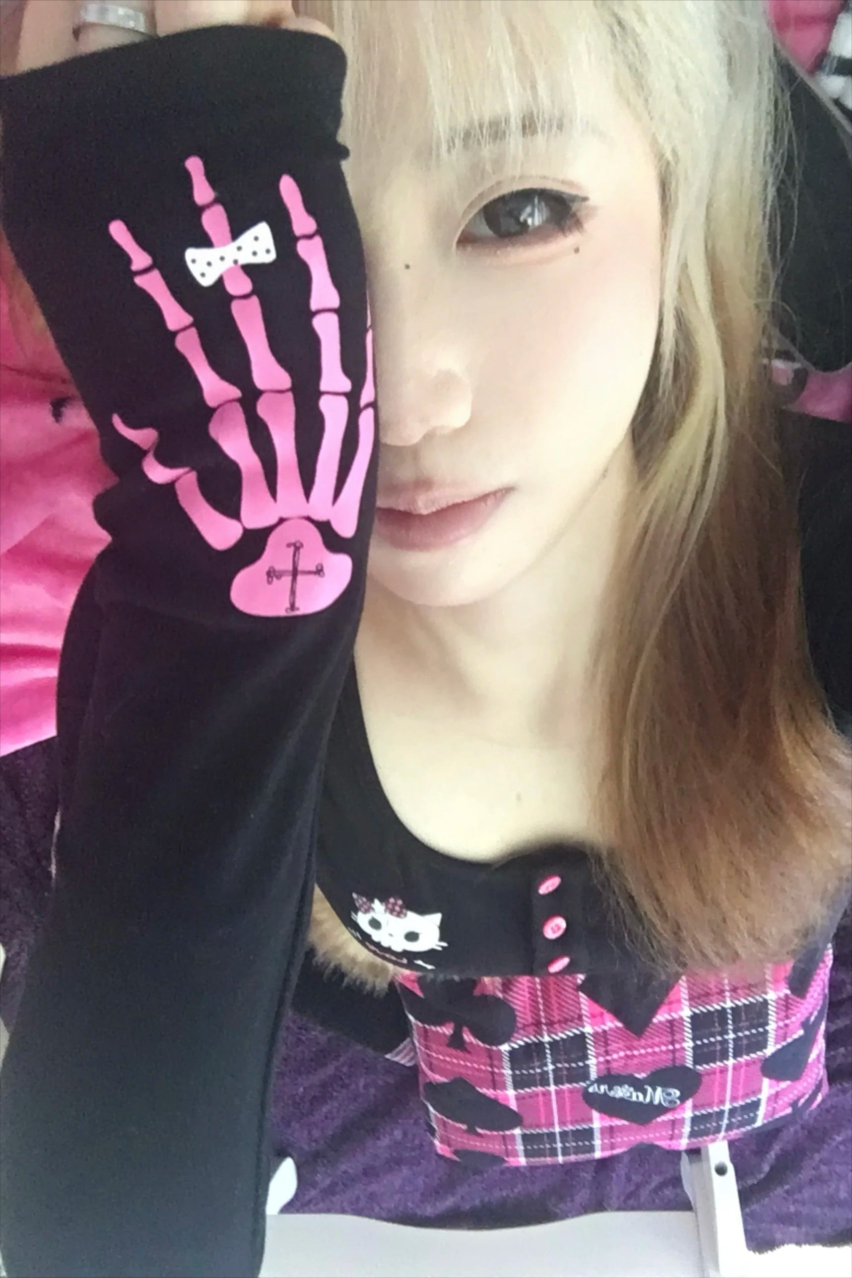 Y2K Gothic Graphic Slim Knit Top