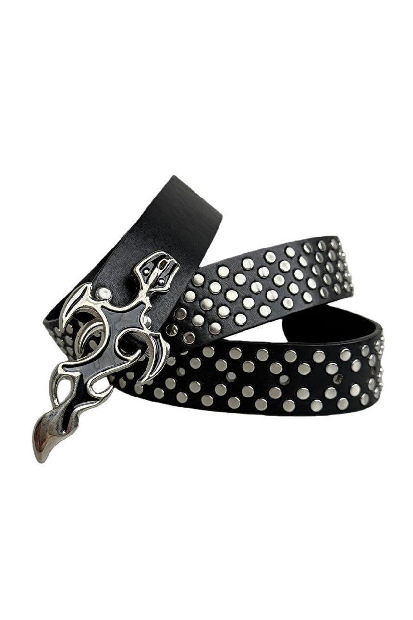 Street Punk Flame Studded Belt