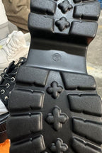 Lace-Up Chain Platform Slide Sandals