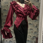 Victorian Lace V-Neck Blouse